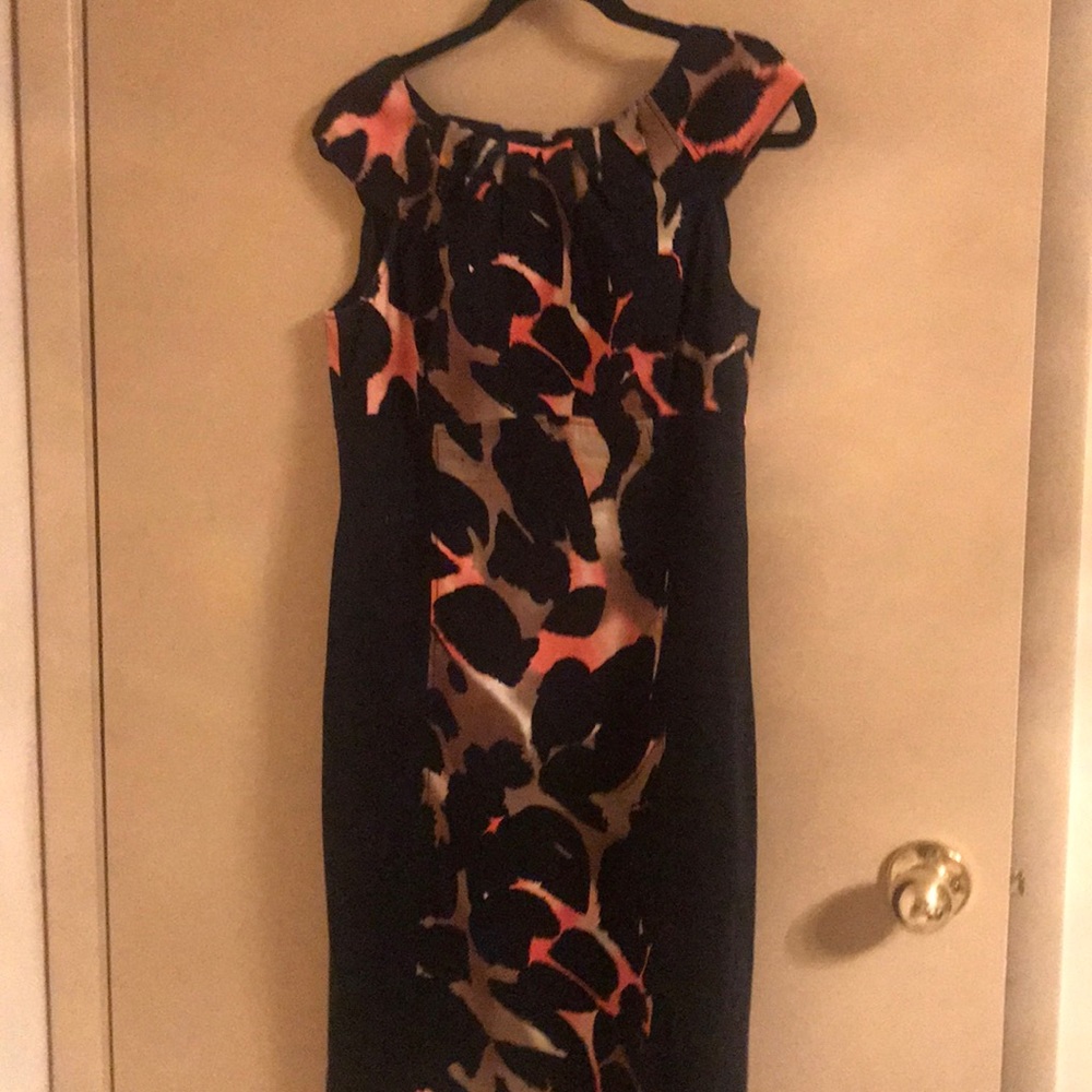 Black  dress  beautiful gold tones  coral